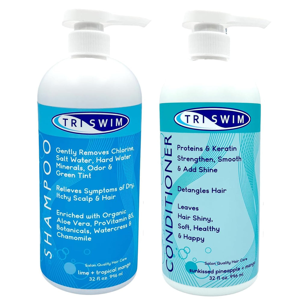 TRISWIM swim shampoo bottle for chlorine cleansing and scalp refreshment