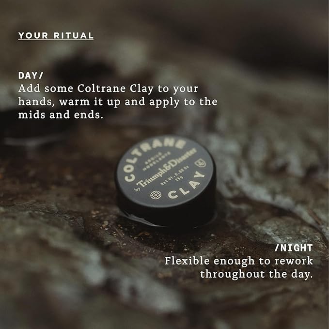 TRIUMPH & DISASTER Coltrane hair clay packaging front for gift-ready presentation