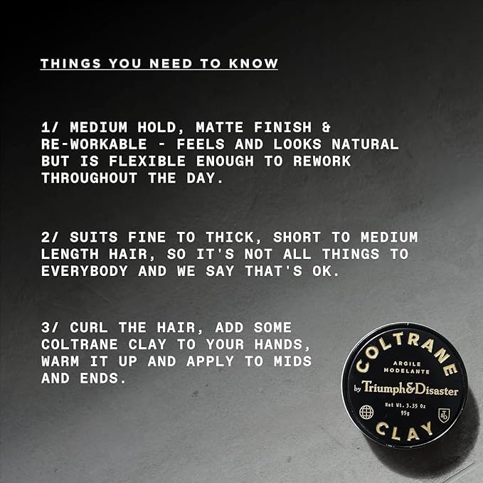 TRIUMPH & DISASTER Coltrane hair clay smoky earth scent cue
