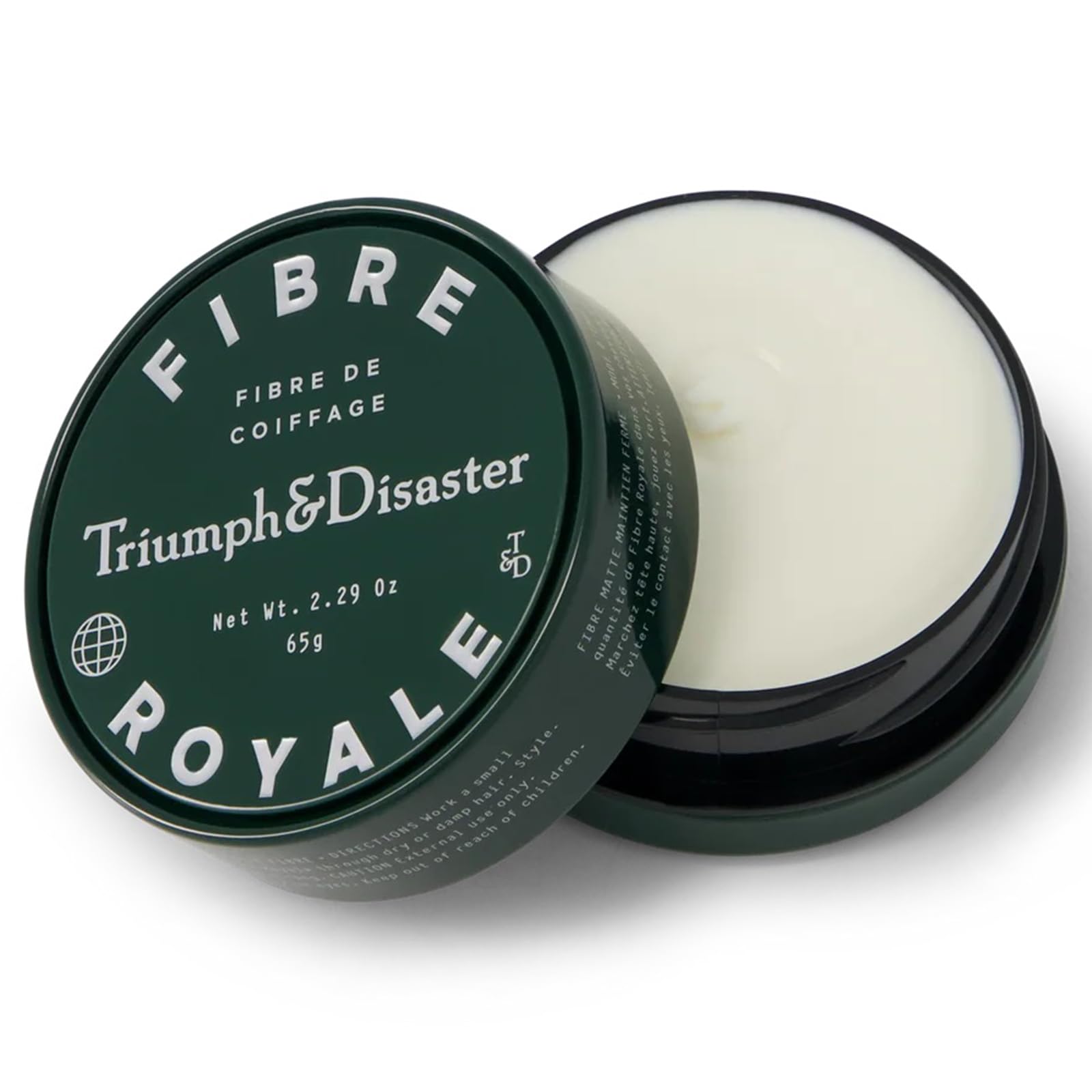 TRIUMPH & DISASTER Fibre Royale natural-finish delivers sleek, non-greasy look.