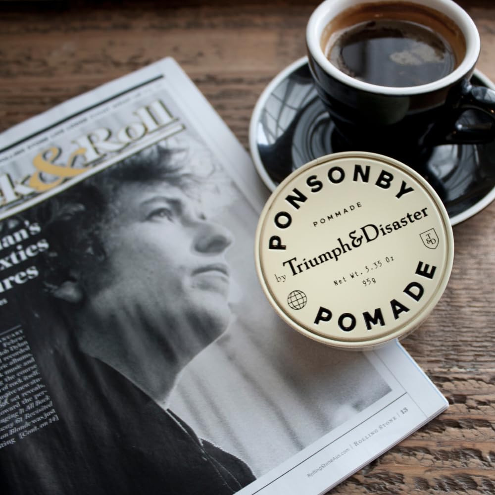Ponsonby Pomade applied for versatile hold and glossy finish on hair.