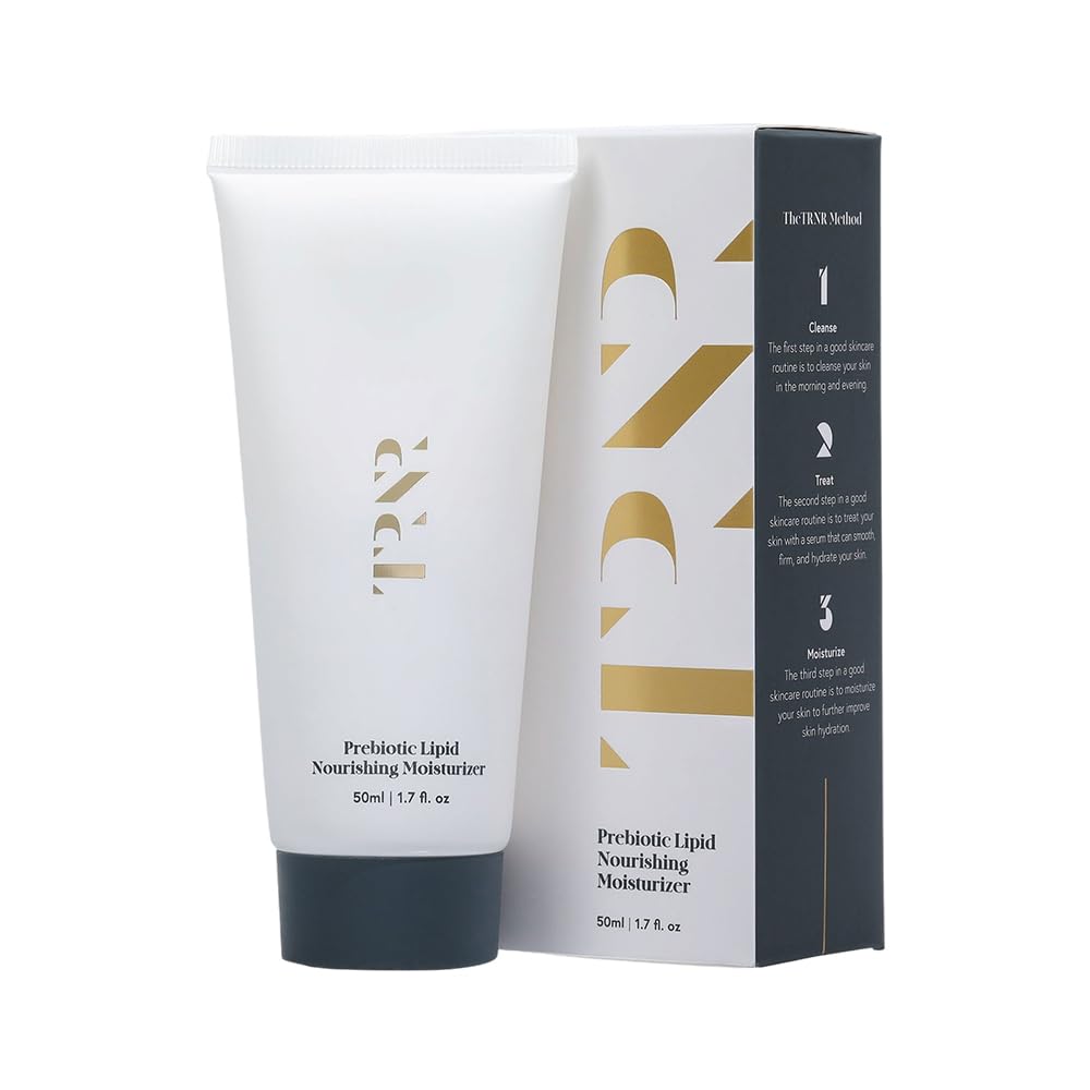 TRNR Prebiotic Lipid Nourishing Facial Moisturizer jar close-up showing creamy texture and hydration