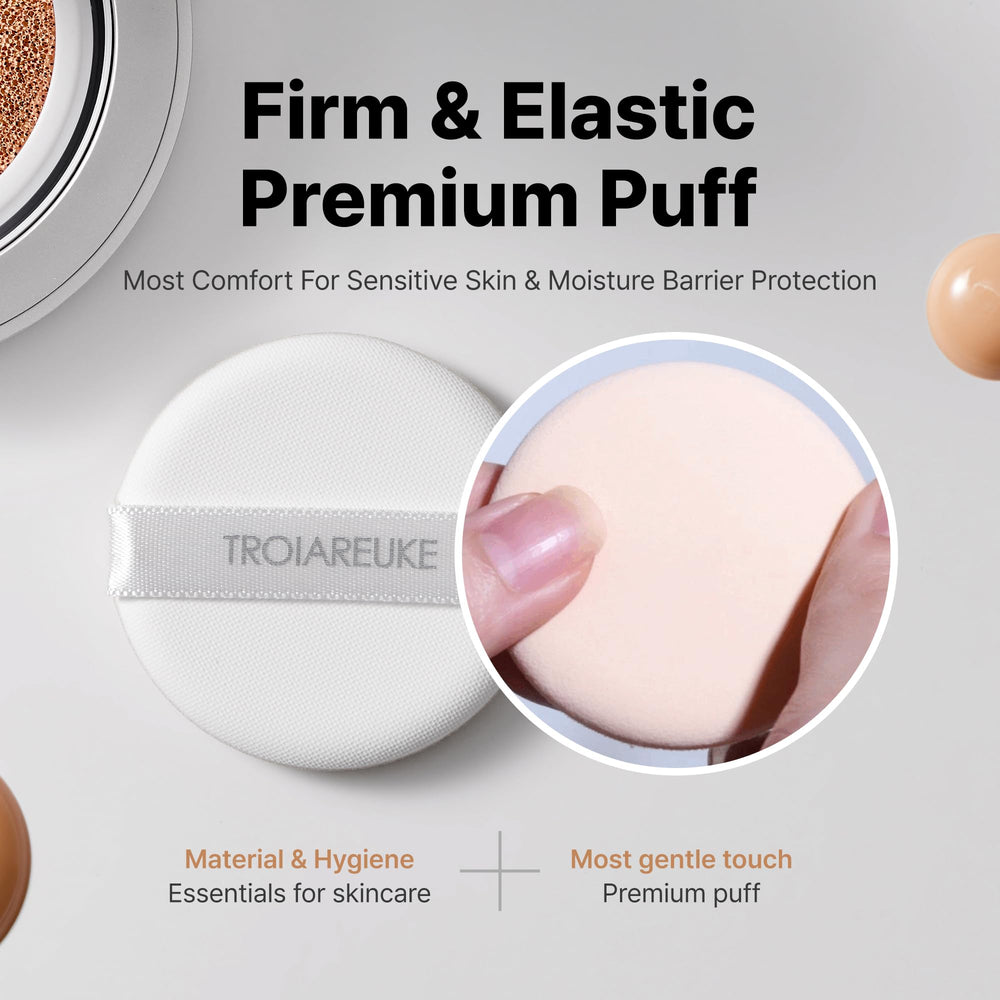 Troiareuke A+ Cushion Sponge Application demonstrates smooth, even coverage.