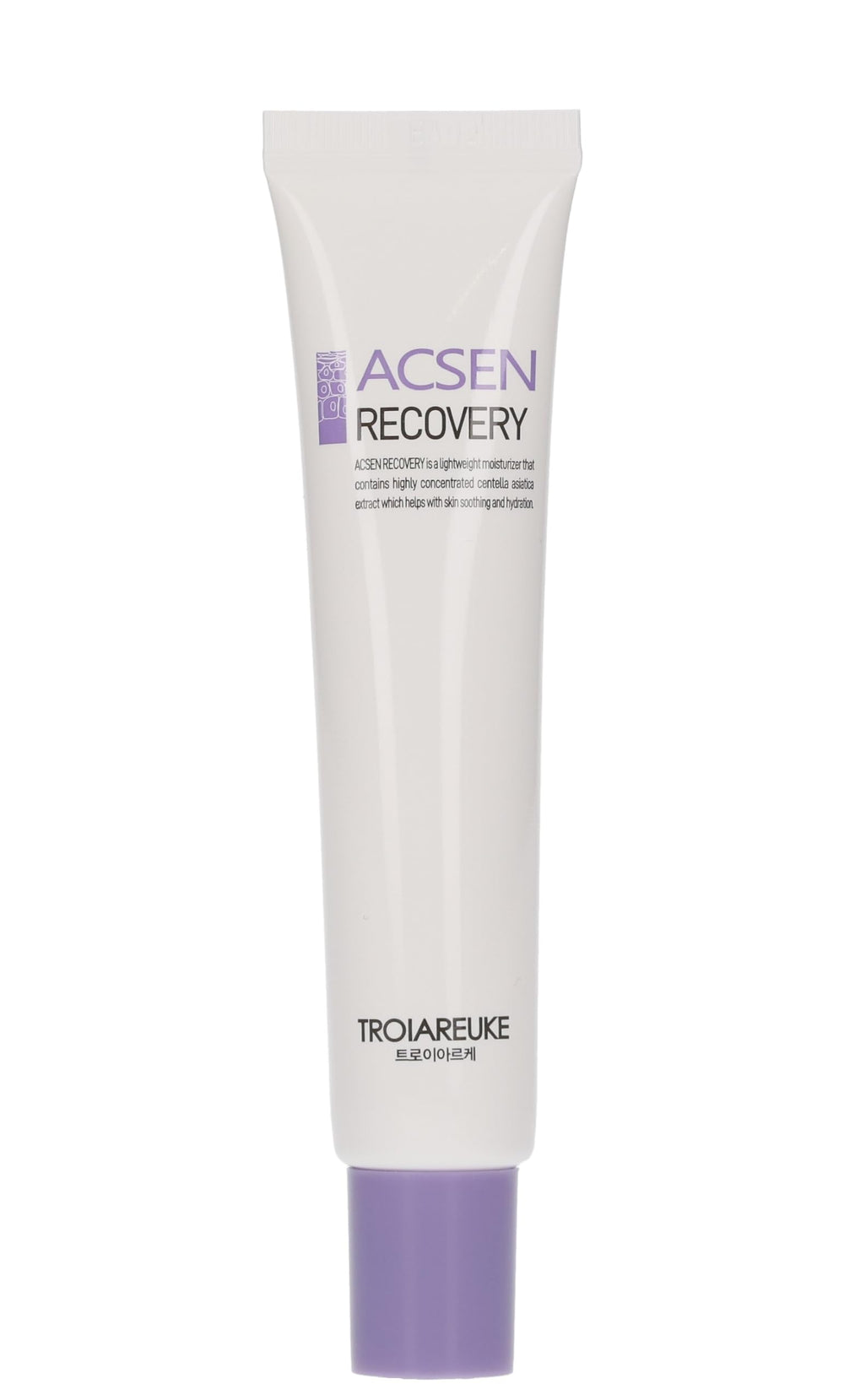 TROIAREUKE ACSEN Recovery Cream bottle, ideal for soothing sensitive skin and hydration.