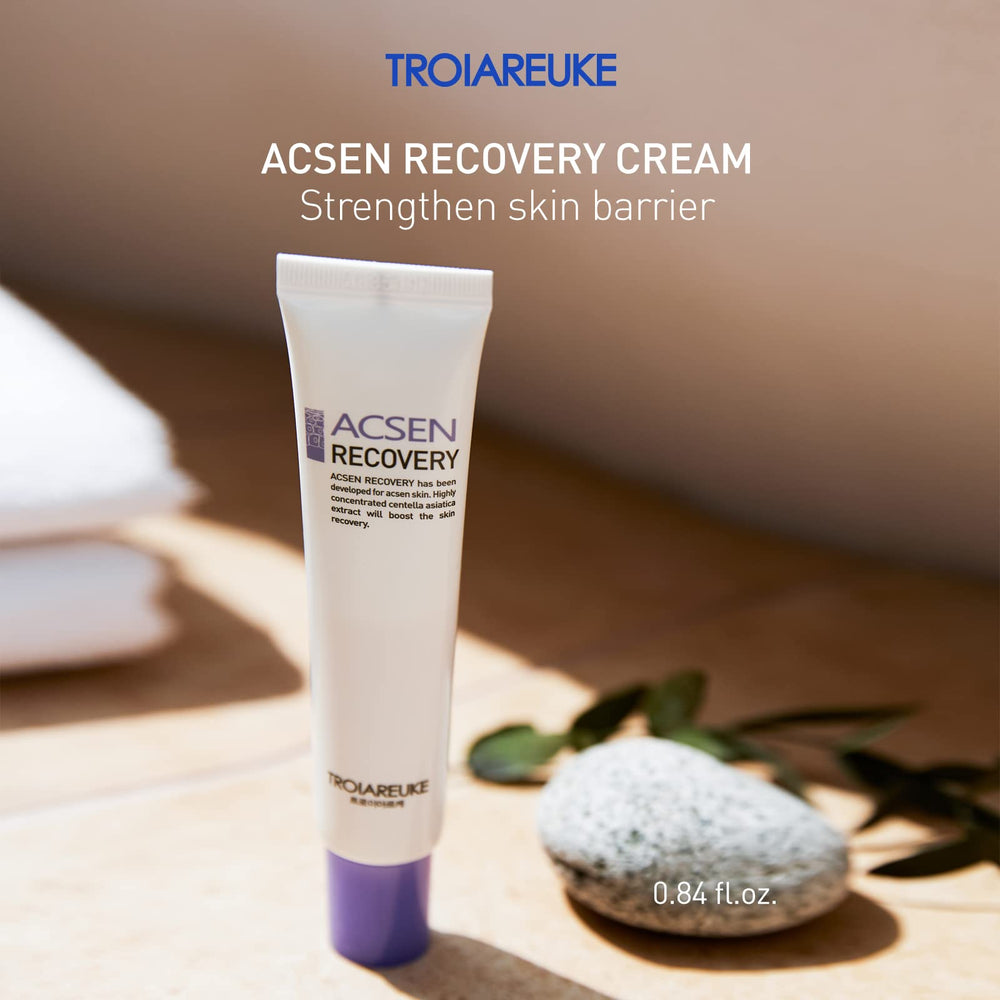 TROIAREUKE ACSEN Recovery Cream swirl shows hydrating texture for daily use.