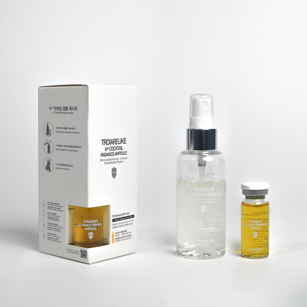 Troiareuke H+ Cocktail Toner application on neck area for refreshing feel