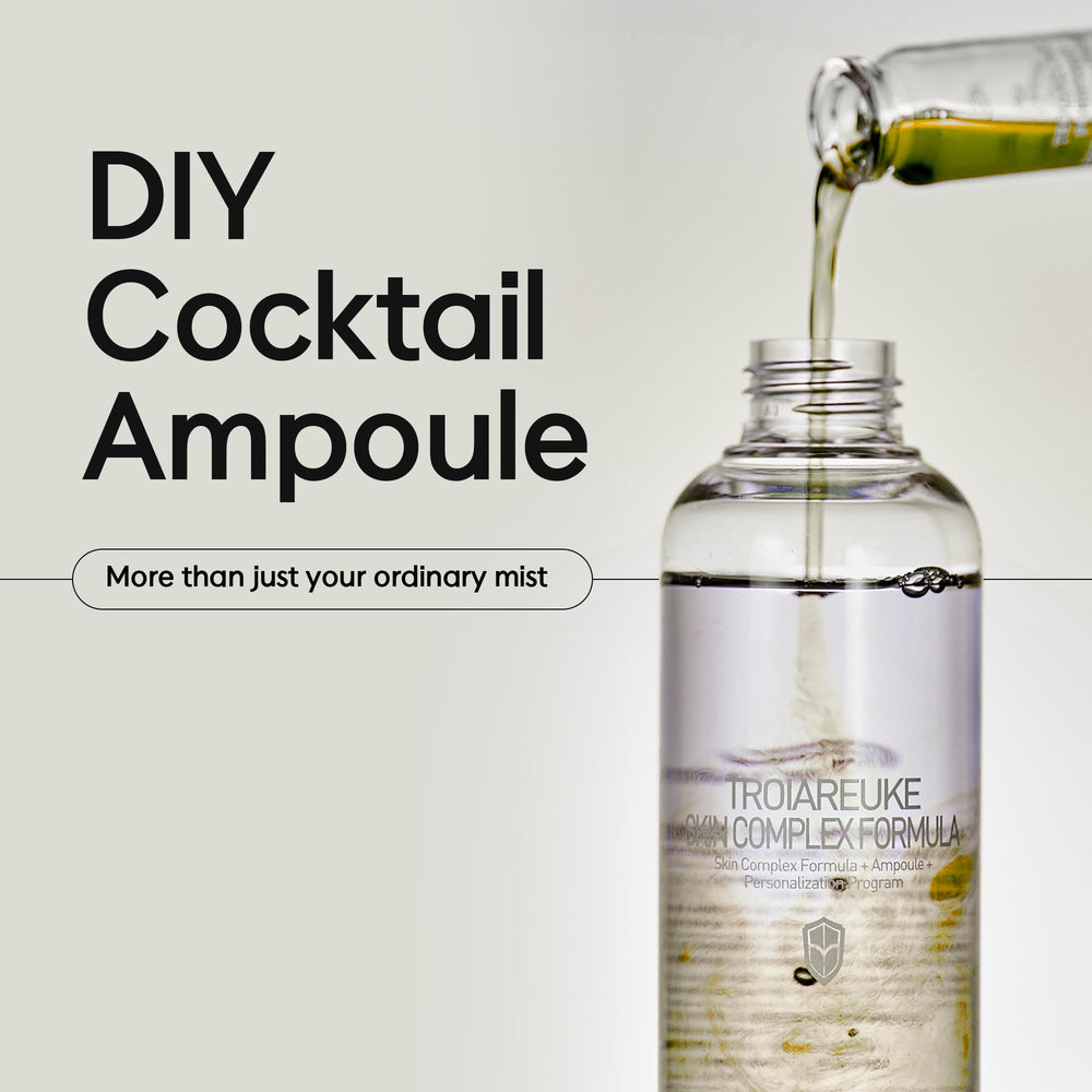 Troiareuke H+ Cocktail Toner pump dispensing close-up for easy layering