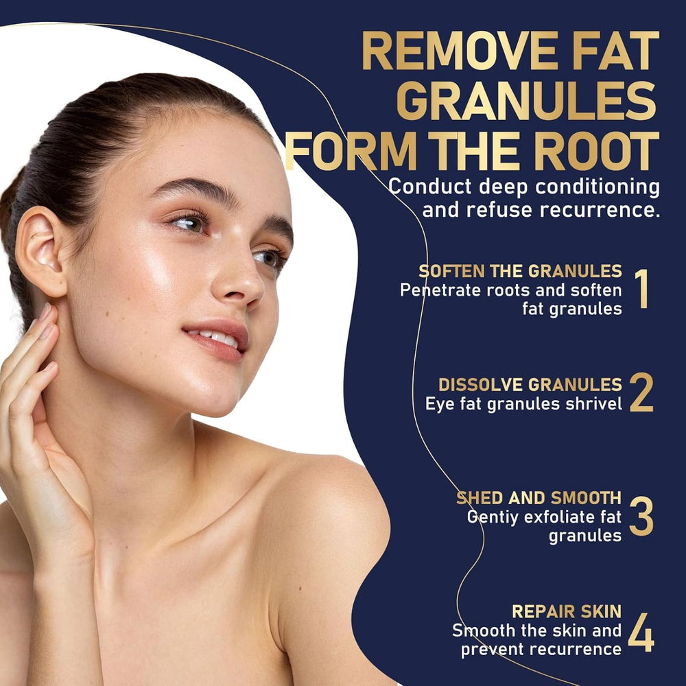 TROMED Milia Remover blemish closeup highlights gentle exfoliation for clearer skin.