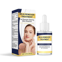 TROMED Milia Remover bottle with pour for precise application of the non-greasy serum.