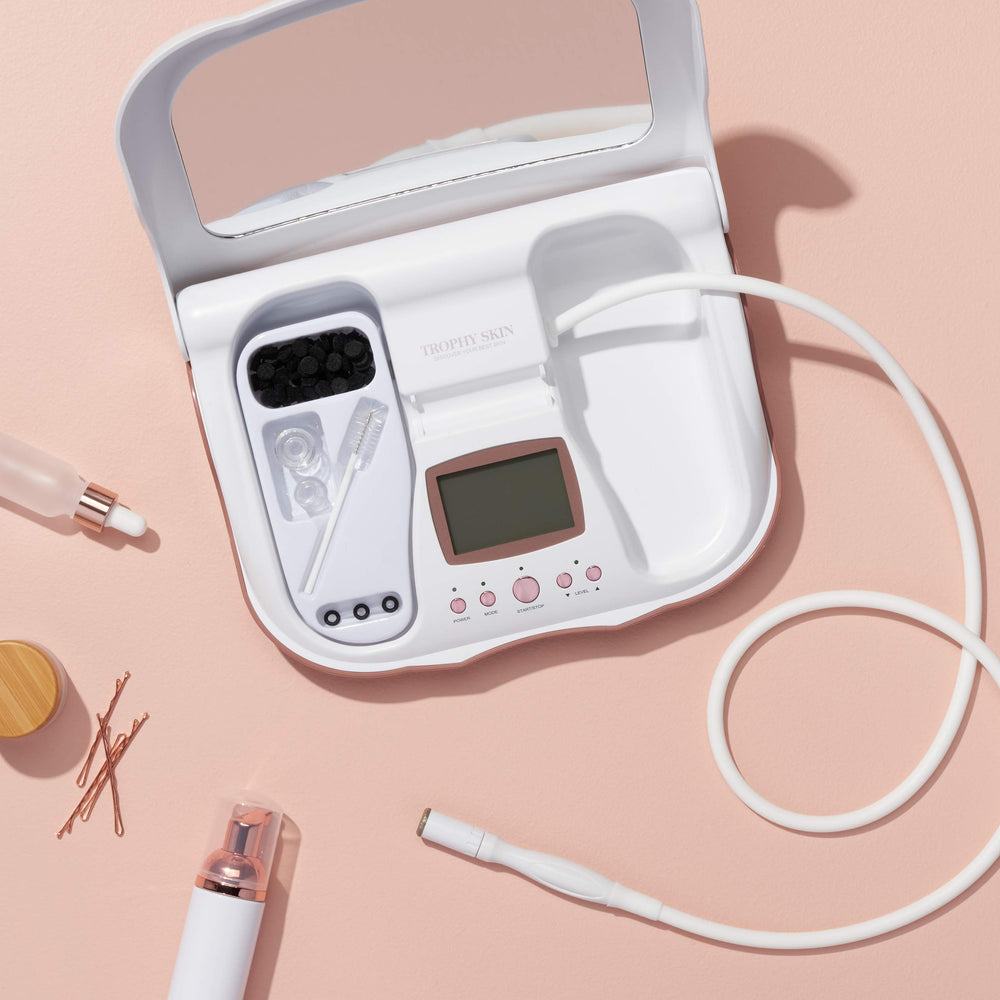 Trophy Skin MicrodermMD kit contents and packaging ready for home use