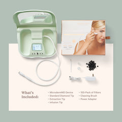 Trophy Skin MicrodermMD suction tips enable customizable pore cleansing and debris removal.