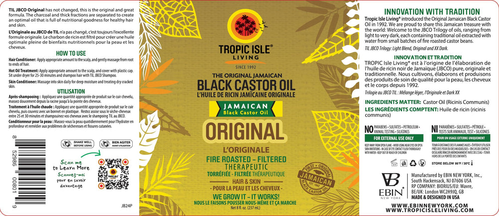 Tropic Isle Living JBCO hot oil treatment for scalp refresh