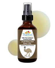 Tropical Holistic Emu Oil 4oz bottle for deep skin hydration and hair conditioning