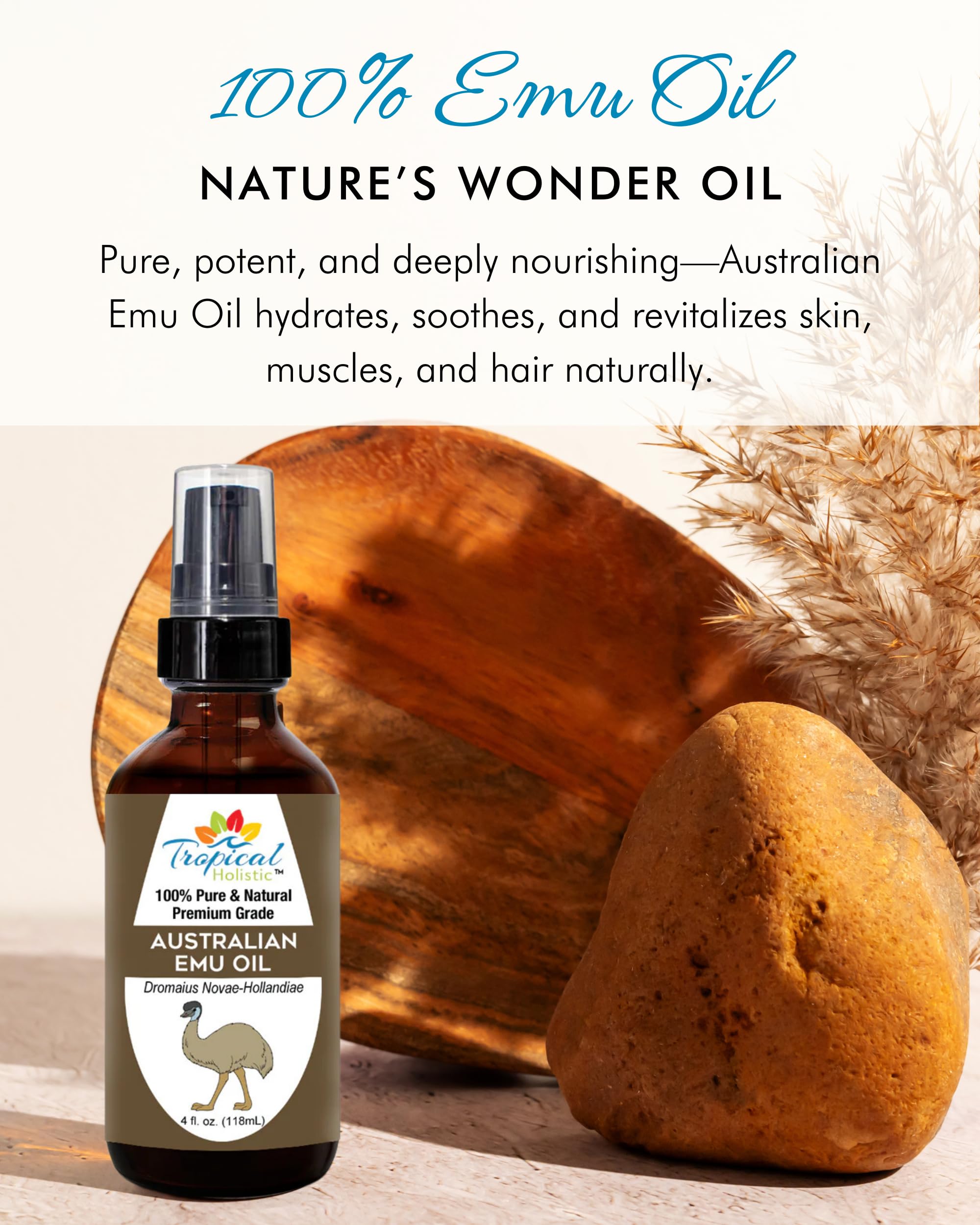 Tropical Holistic Emu Oil nails and cuticles nourisher for smoother edges