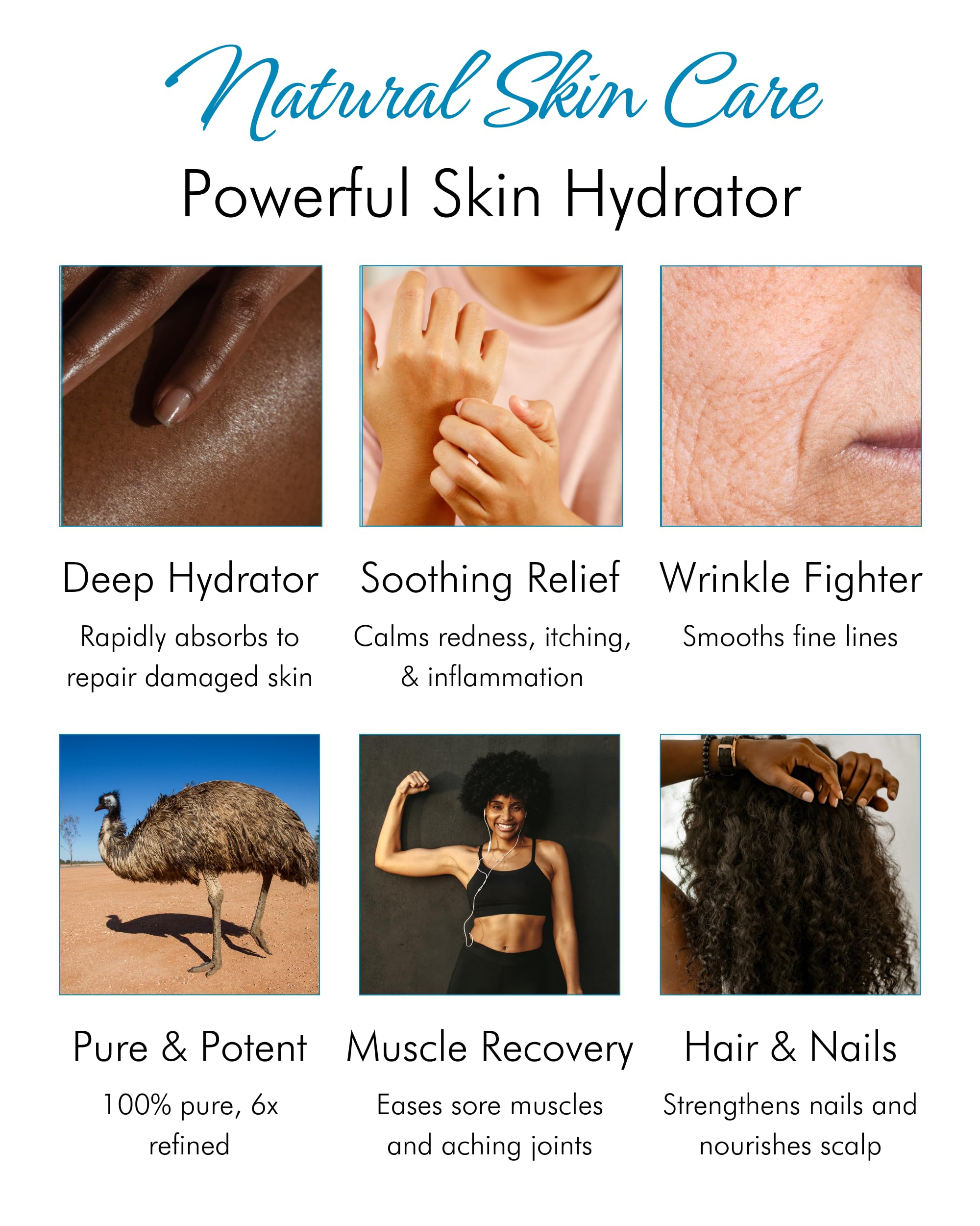 Tropical Holistic Emu Oil skin moisturizer for quick absorption and softness