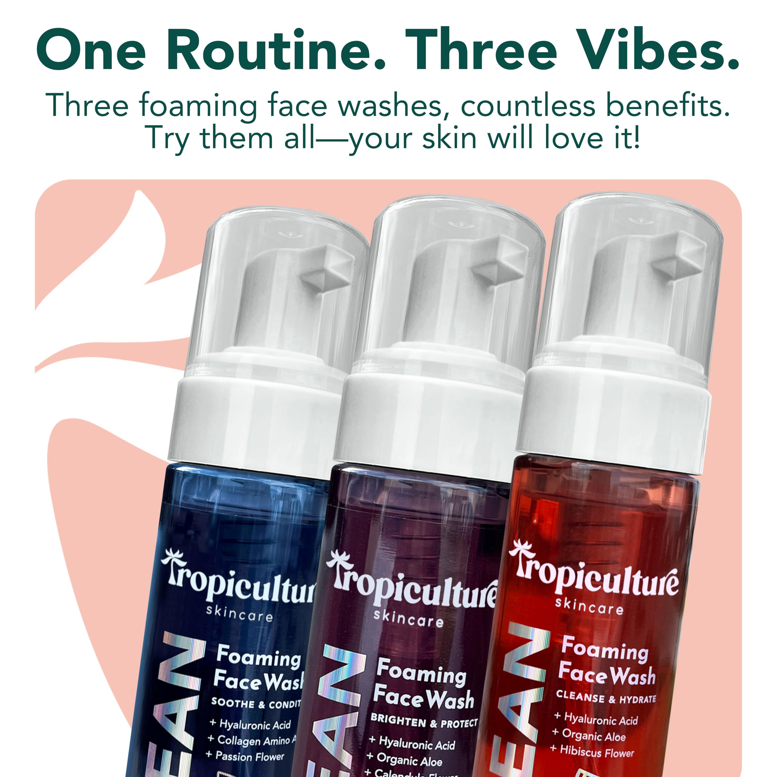 Tropiculture cleanser application pump shows quick, mess-free daily use.