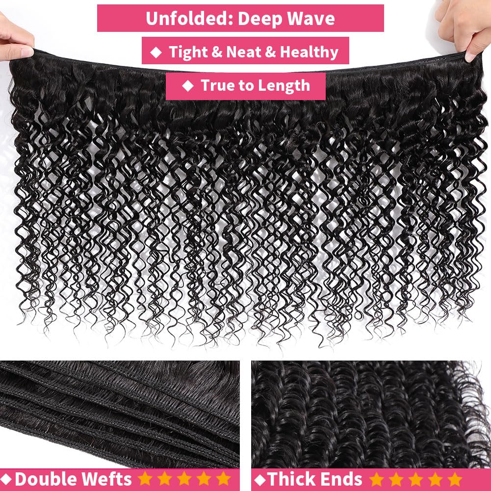 Troskamar deep wave bundles weft closeup shows smooth texture and minimal shedding.