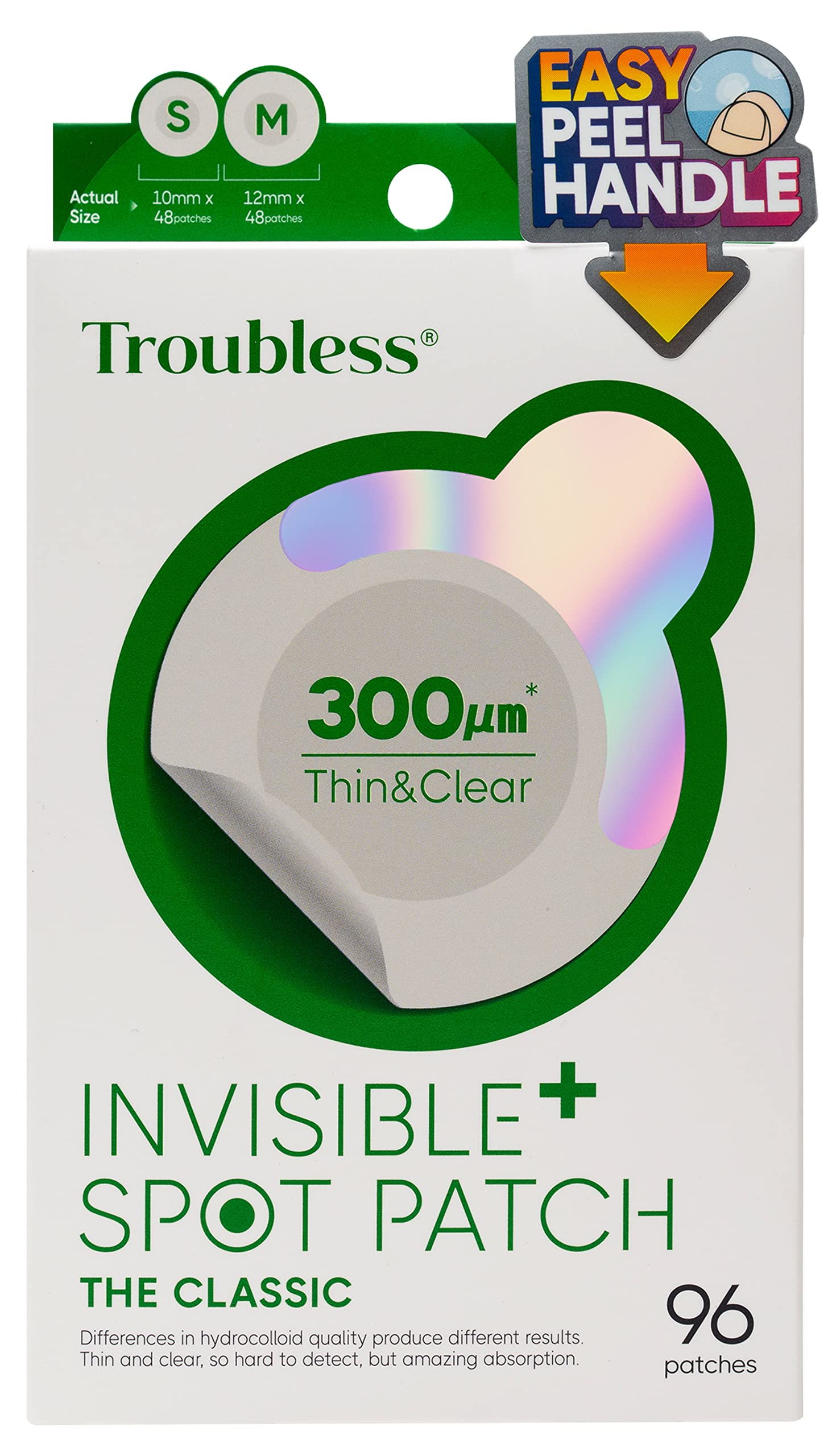 Troubless Invisible Pimple Patch on skin provides discreet overnight coverage.