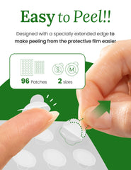Troubless Overnight Patch shown applied on skin for overnight care.