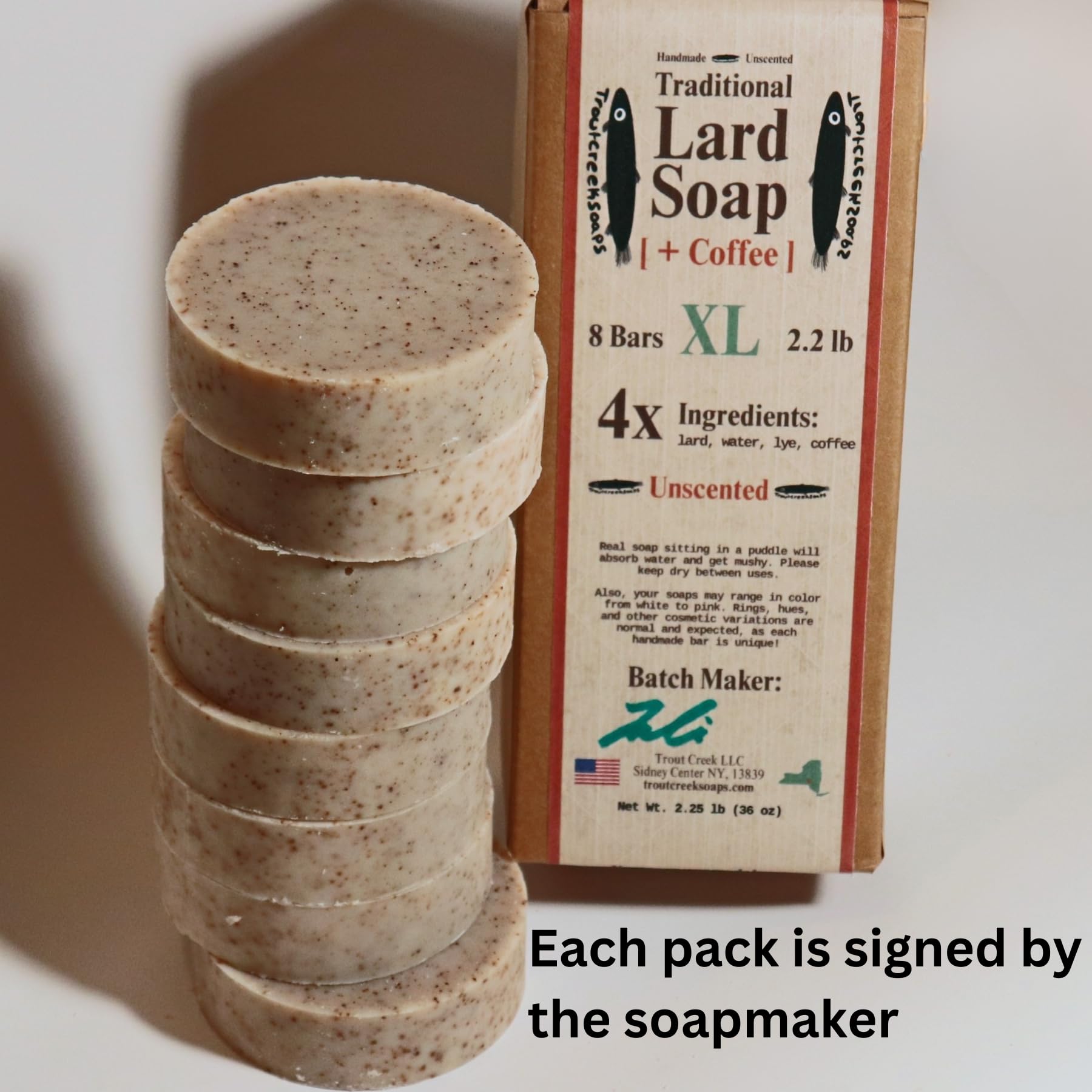 Troutcreeksoaps 8-bar set ready for family shower routine