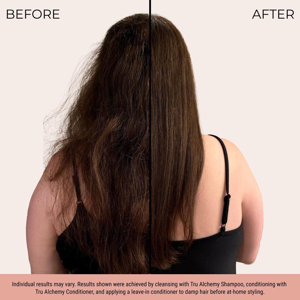 Tru Alchemy Conditioner cream texture delivers long-lasting moisture and frizz control.