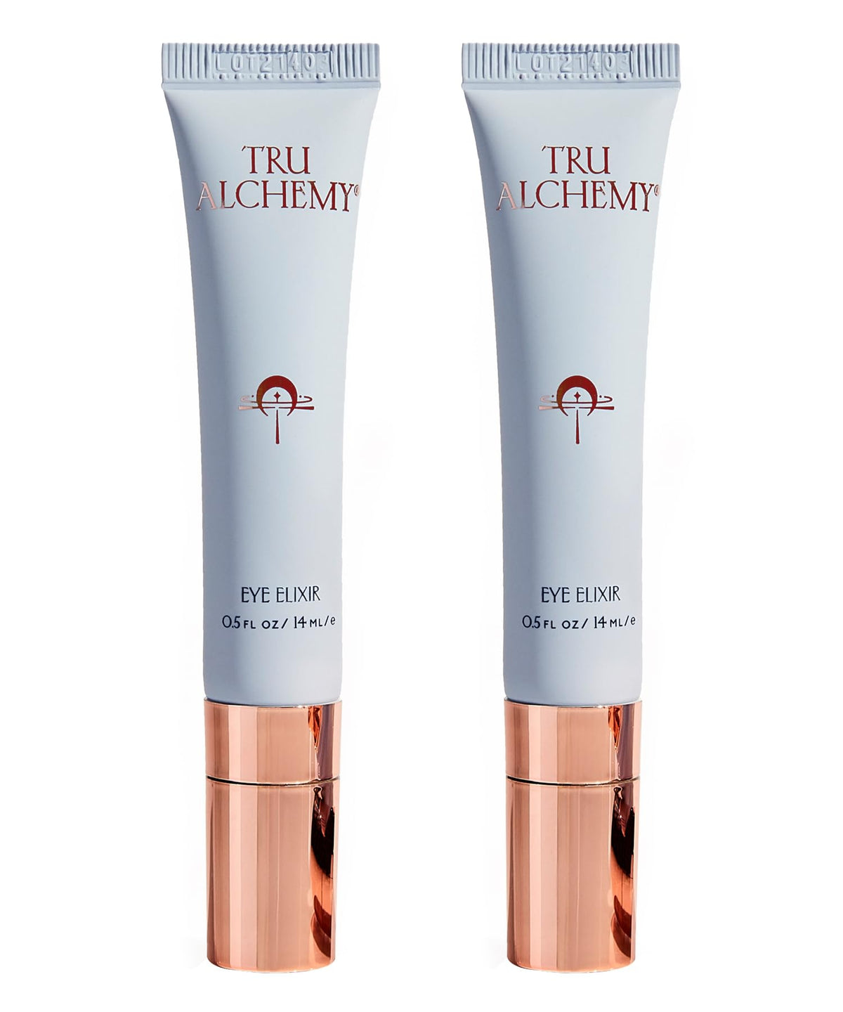 Tru Alchemy Eye Elixir bottle closeup for refreshing under-eye care.