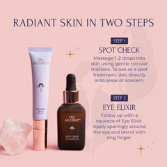 Tru Alchemy Eye Elixir cream texture shows lightweight, hydrating formula.
