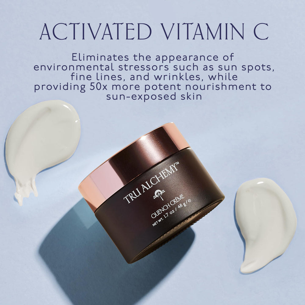 Tru Alchemy Quench Crème highlights hyaluronic acid ingredient
