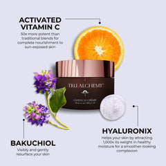 Tru Alchemy Quench Crème on skin with dewy finish after use