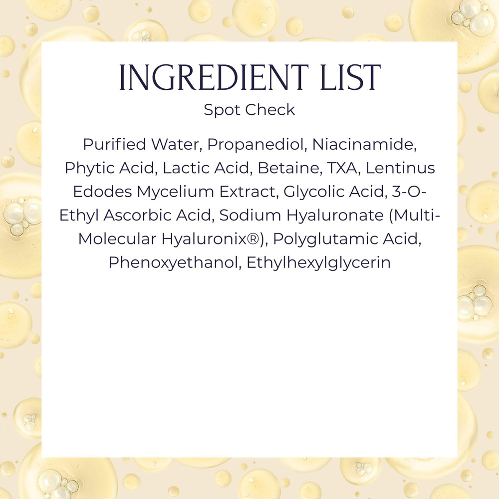 Tru Alchemy Spot Check vitamin C and mushroom extracts support radiant-looking skin