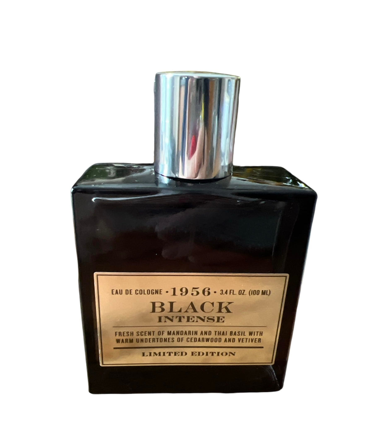 Tru Fragrance 1956 Black Intense blue bottle for everyday grooming and gifting.