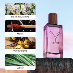 Yellowstone Dusk on display with warm lighting, long-lasting scent for nights out