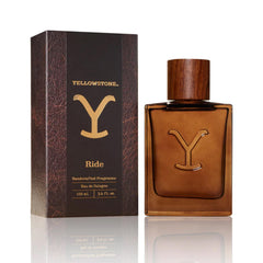 Tru Fragrance Beauty Yellowstone Ride bottle front; rugged outdoor charm for daily wear.