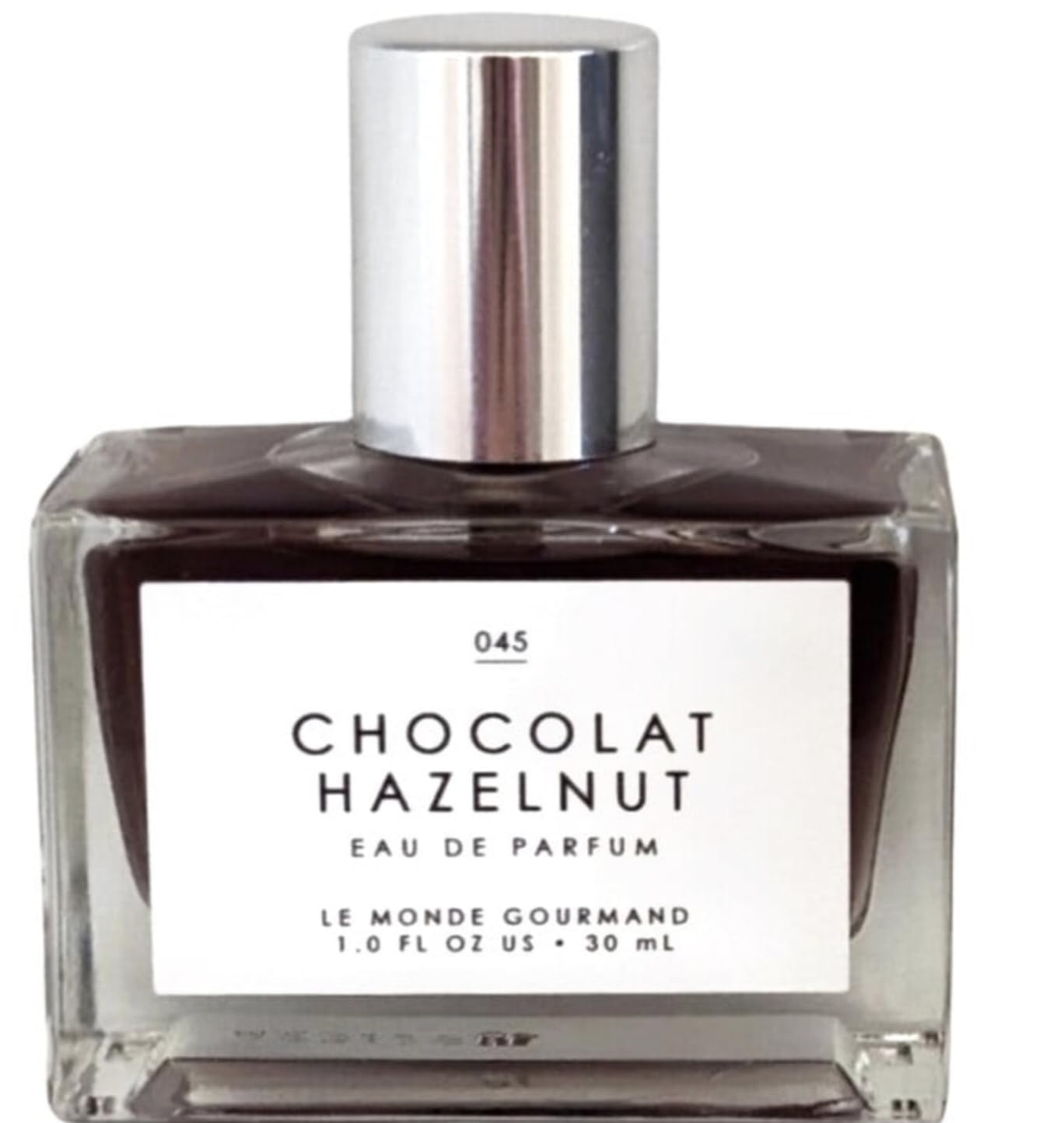 Tru Fragrance Gourmand Chocolate Hazelnut bottle showcases rich aroma for versatile daily wear.