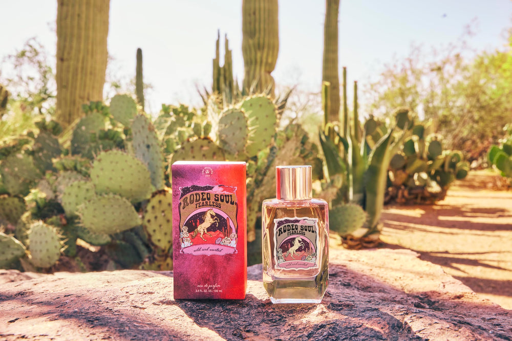 Apply Rodeo Soul Fearless to pulse points for lasting fragrance.