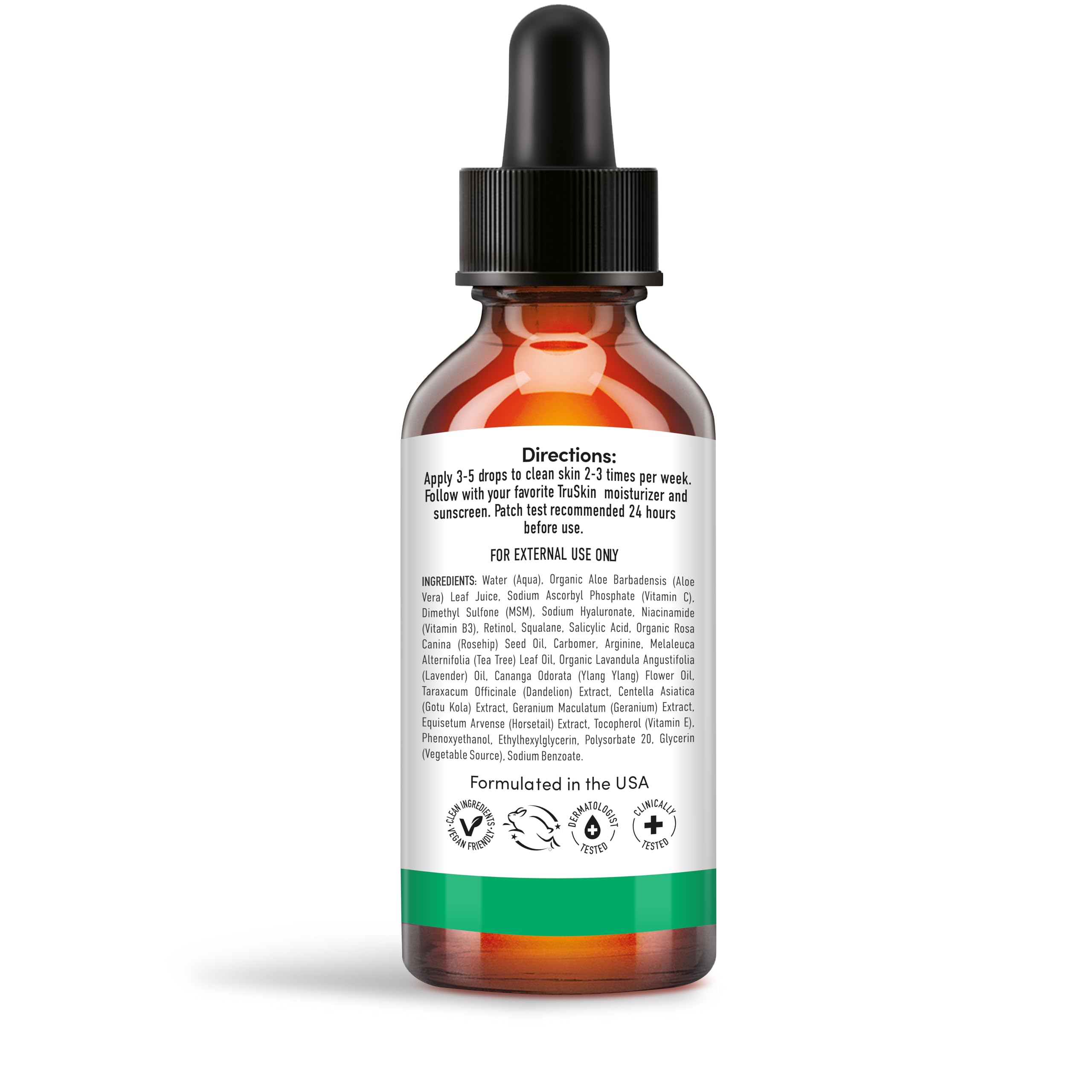 TruSkin Tea Tree Oil Serum used in morning routine to clear pores over time.
