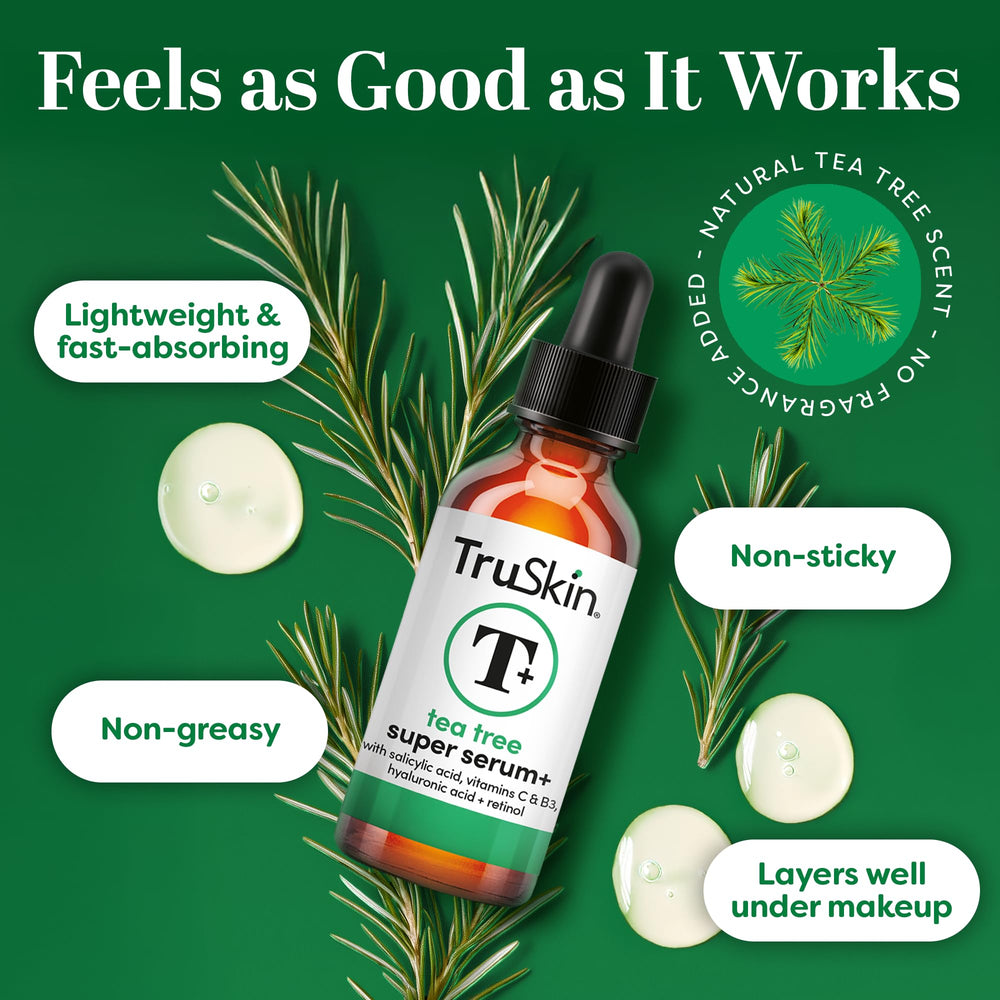 TruSkin Tea Tree Oil Serum unscented formula ideal for sensitive skin.