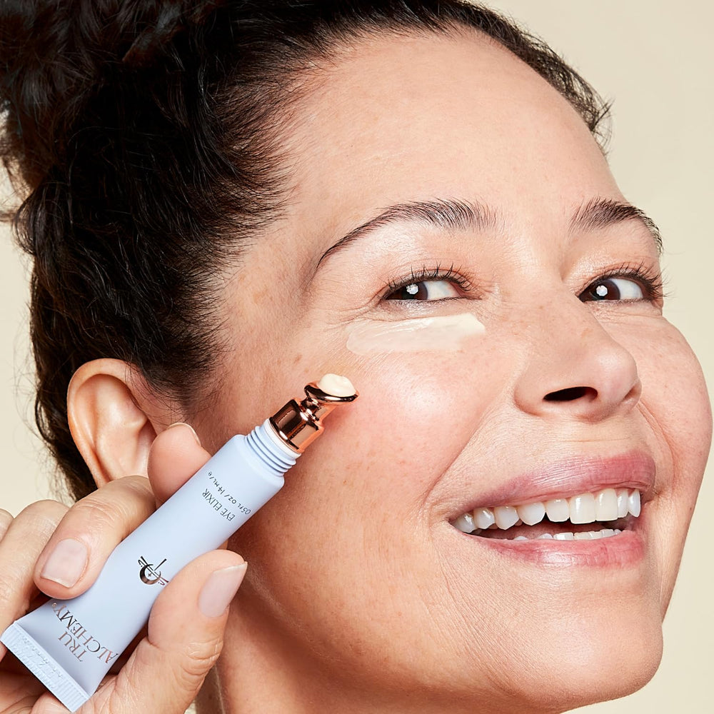 Tru Alchemy Eye Elixir light-diffusing technology brightens looking dark circles.