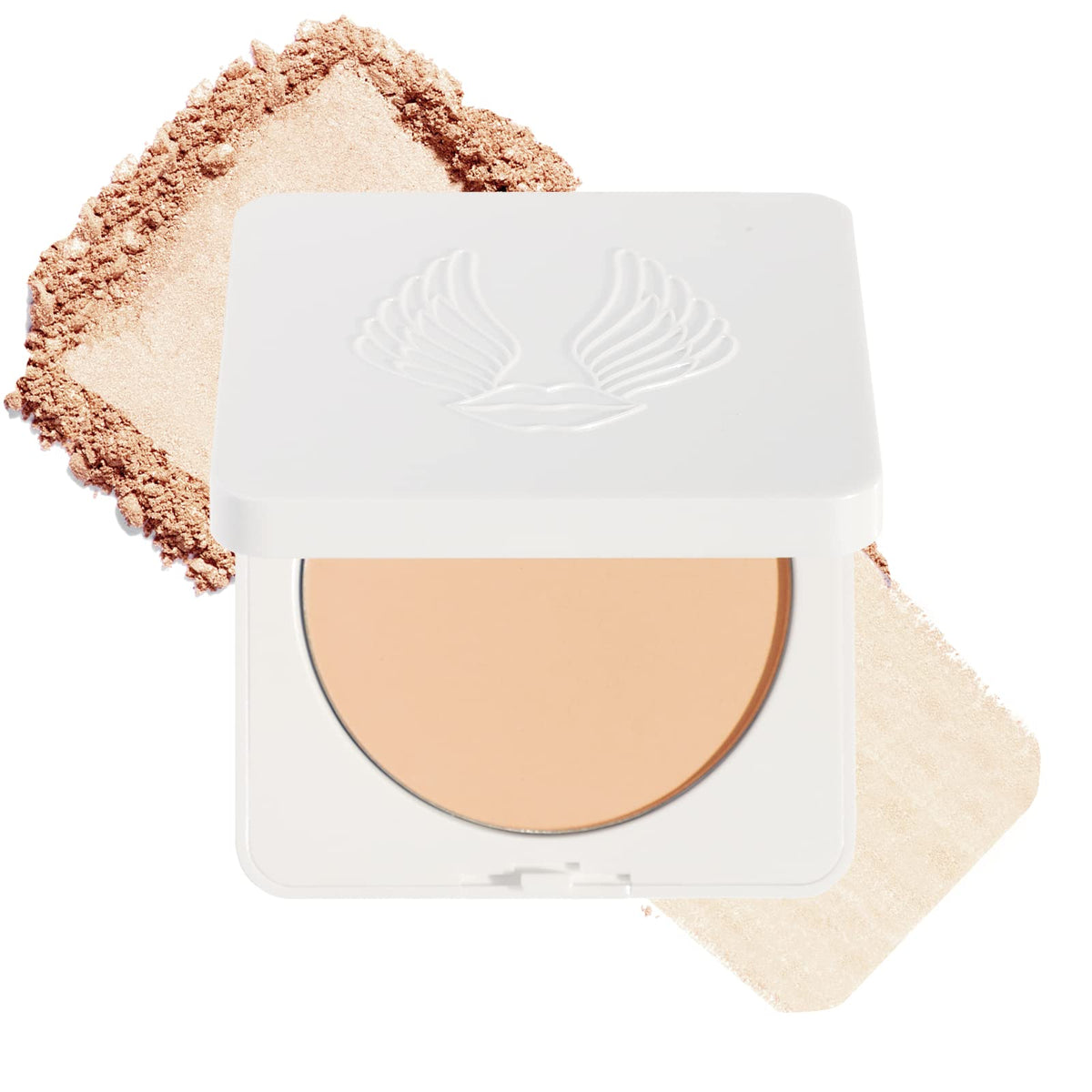 True + Luscious Sheer Halo Powder compact close-up showing lightweight, natural glow
