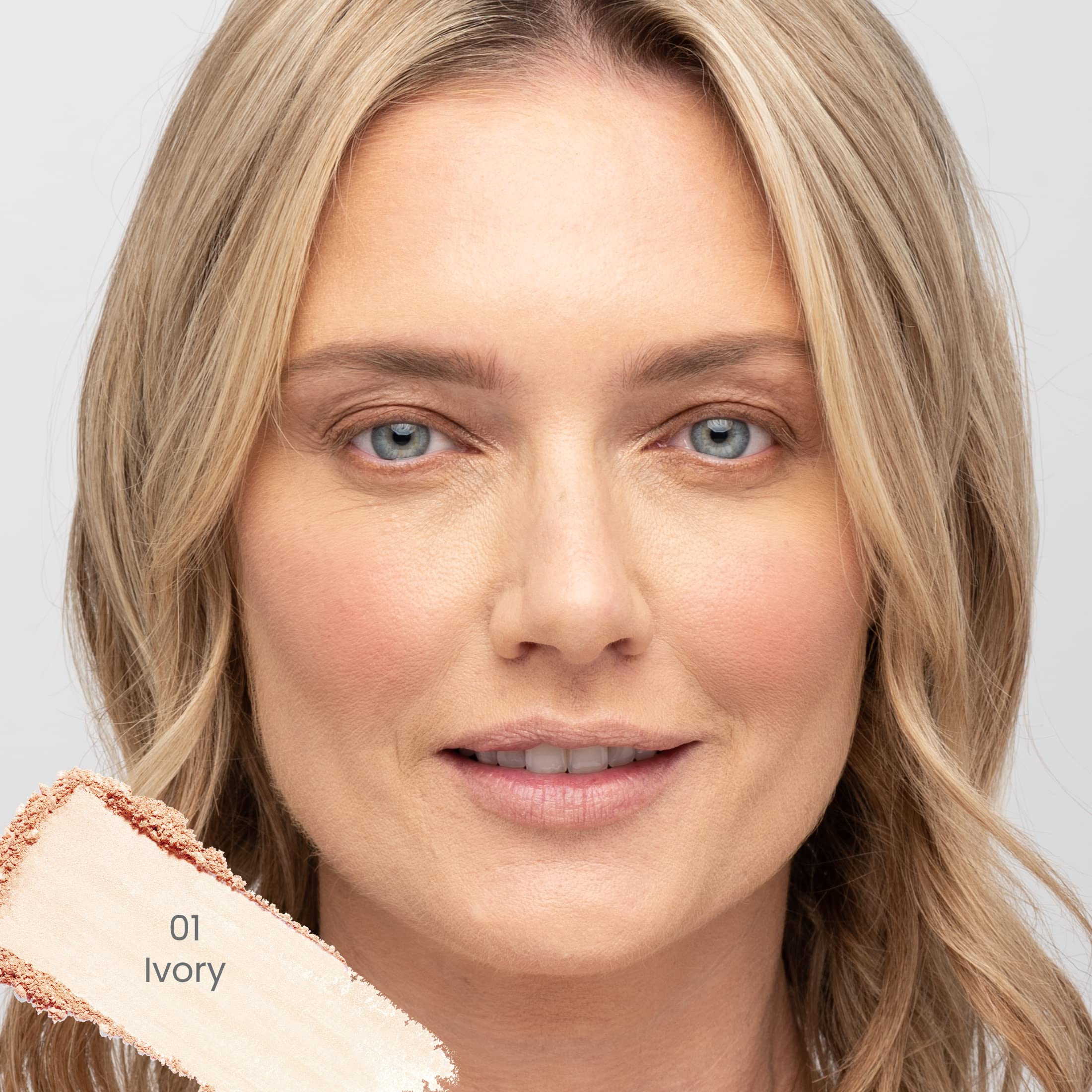 True Luscious Sheer Halo ivory skin swatch showing natural coverage