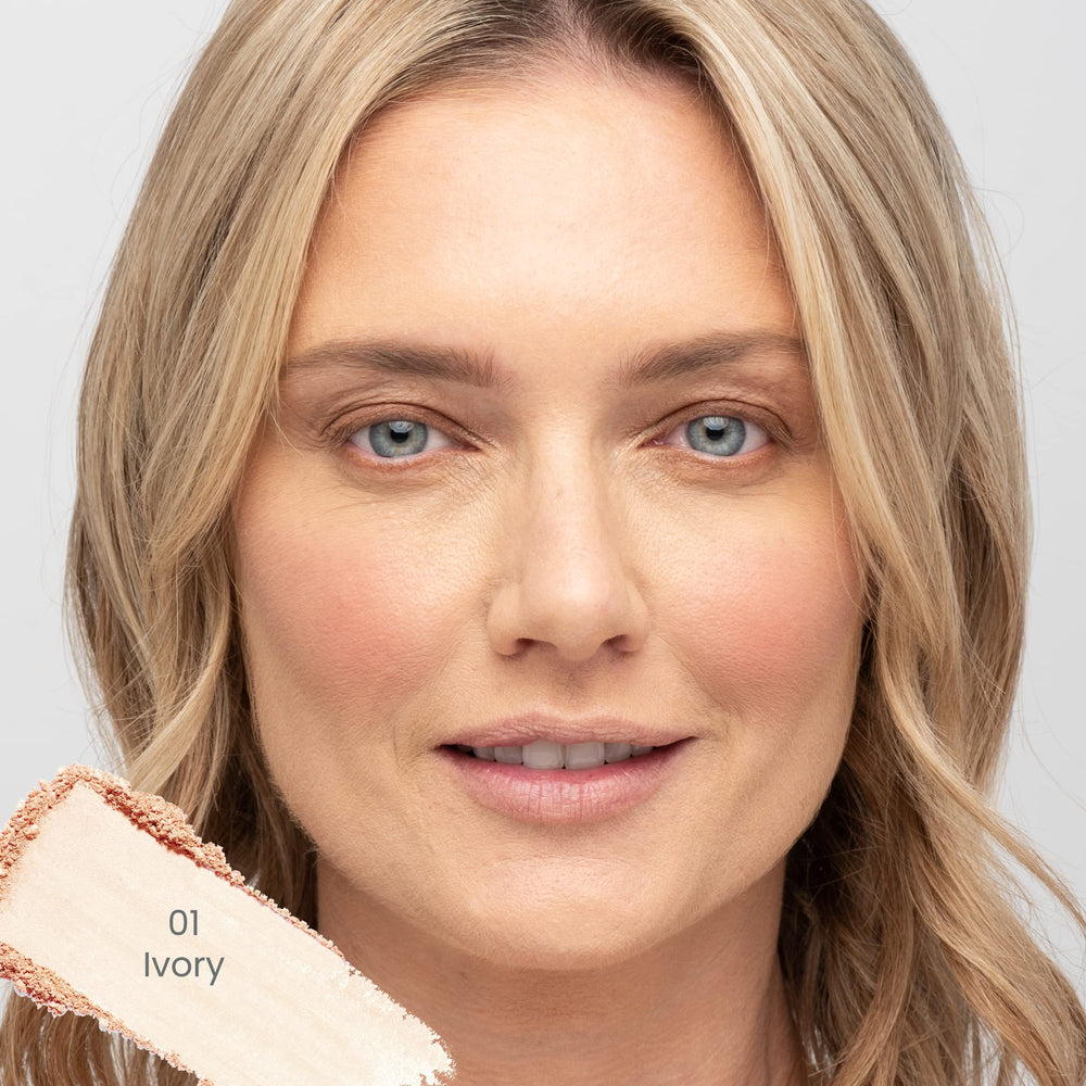 True Luscious Sheer Halo ivory skin swatch showing natural coverage