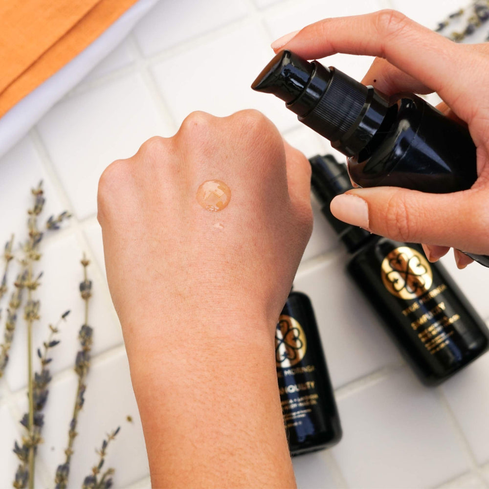 True Moringa Neroli oil on the face during application for glow and balance.