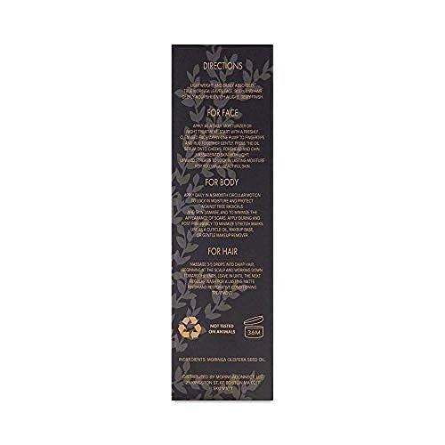 True Moringa Oil in UV glass packaging protects potency.