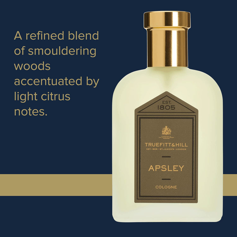 Truefitt & Hill Apsley front label showcases classic packaging and quality.