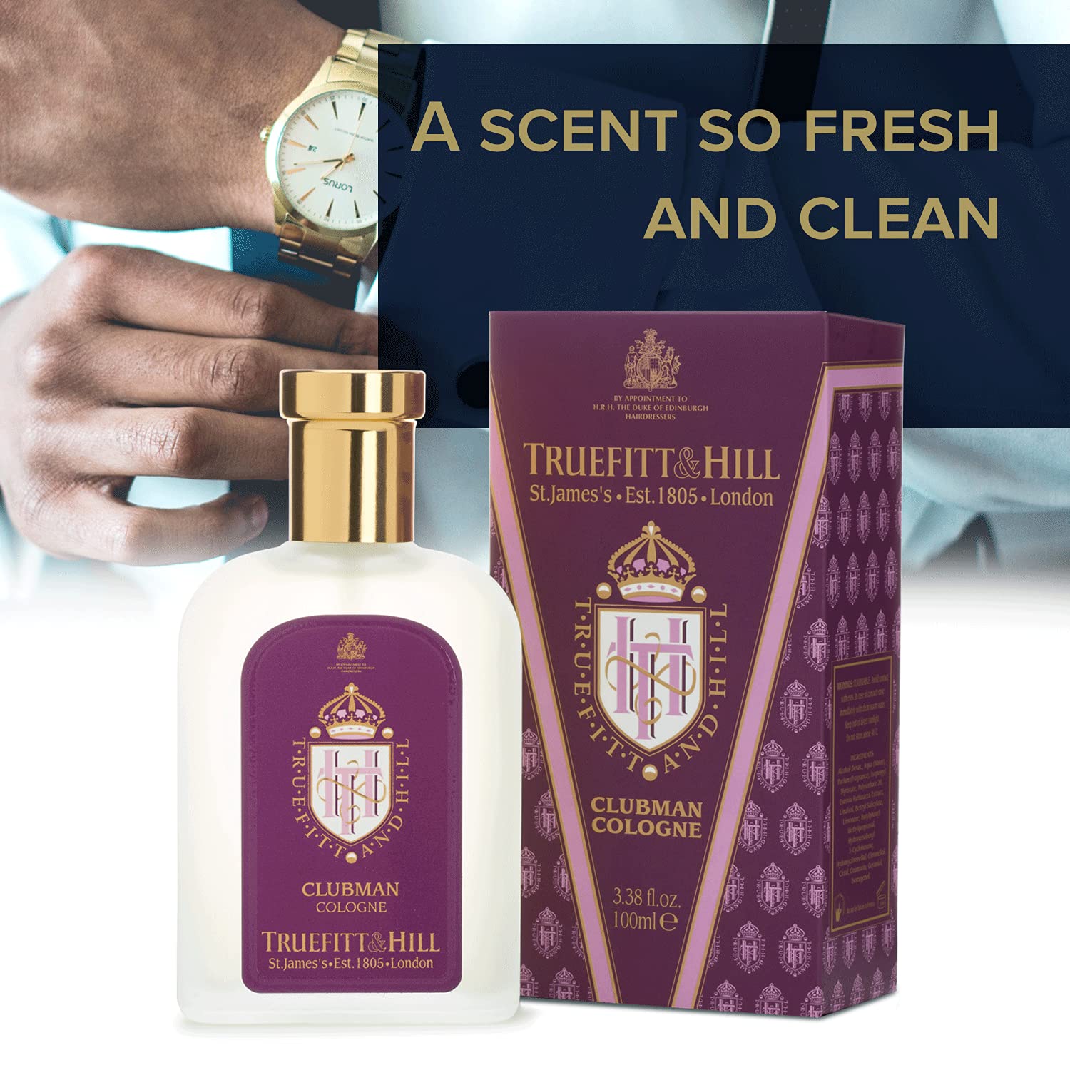 Truefitt & Hill Clubman scent top notes highlight a fresh, crisp fragrance.