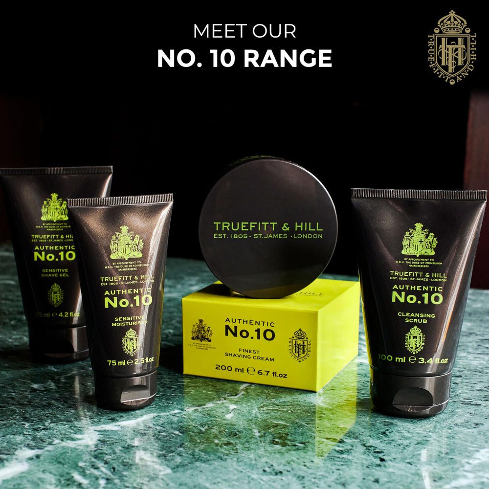 Truefitt & Hill Optimum No. 10 box and branding evoke a premium grooming experience.