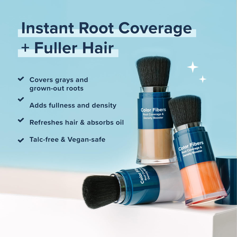 Truhair density-building fibers applied to thinning areas create a fuller, more voluminous look.