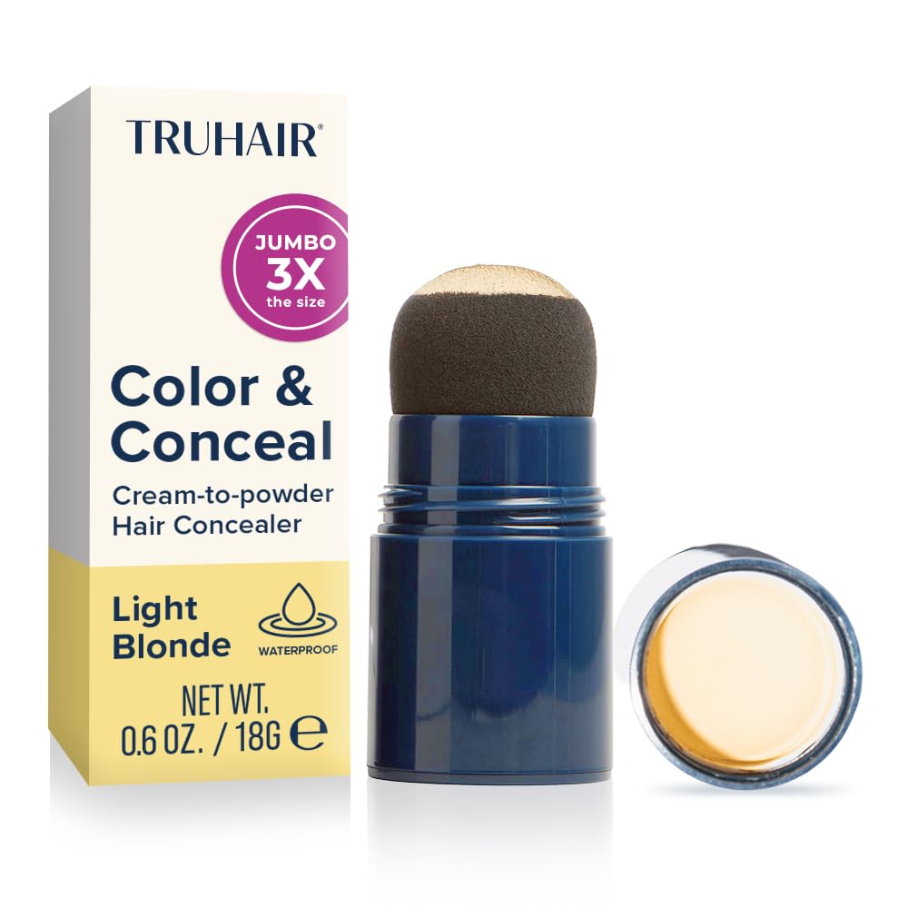 Truhair Jumbo Color & Conceal light blonde root touch-up for seamless gray coverage