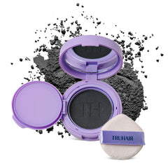 TRUHAIR root cover compact in black, closed, delivering natural root coverage.