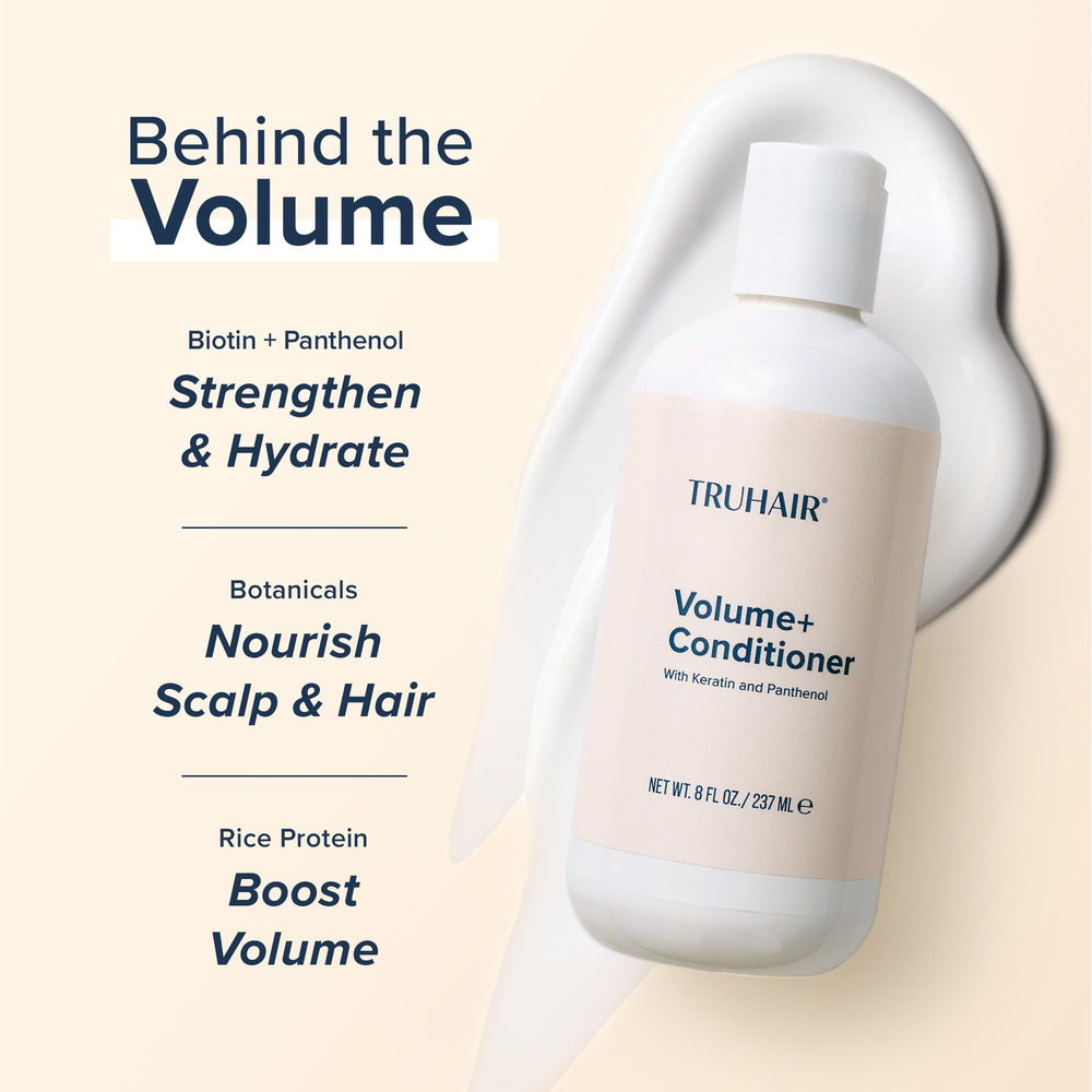 TRUHAIR Volume+ lathering action creates rich foam without heavy buildup.